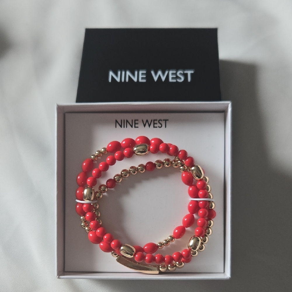 Nine West Red and Gold Wrap Bracelet